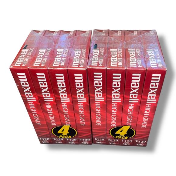 Maxell High Grade Hi-Fi VCR Video Cassette T-120 6 Hour VHS SEALED Lot of 8 - Picture 4 of 10